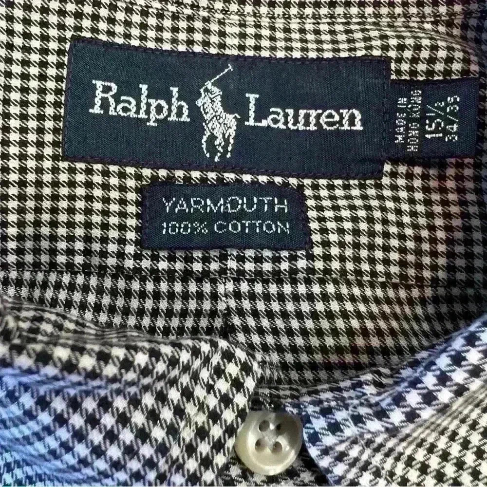 Ralph Lauren Houndstooth Dress Shirt Size 15 1/2 - Picture 3 of 3